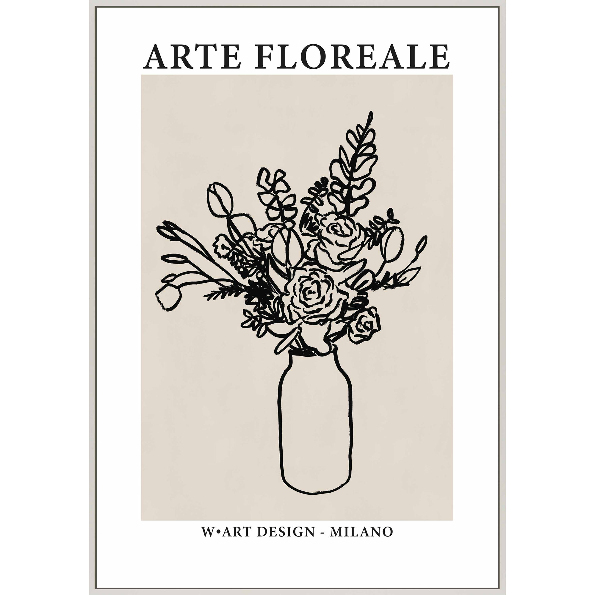 Arte Floreale 2 by Romina Gadler, White Canvas Framed, 30" H x 21" W