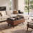 Owen 34"W Upholstered Mid-Century Modern Rectangular Flip-Top Ottoman with Tray Top-1559455267
