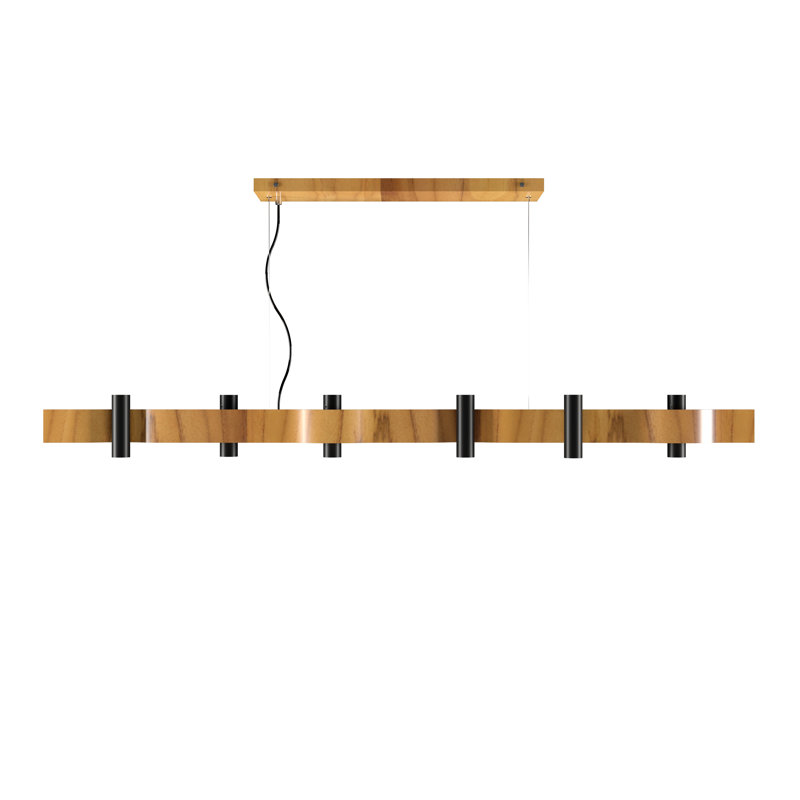Flow Pendant, Teak, 5.31" H x 59.06" W x 4.33" D, 14