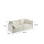 Canapé en chenille deux places avec repose-pieds, canapé modulaire en L avec repose-pieds 2 places, causeuse avec repose-pieds pour petit espace de vie, chenille blanche