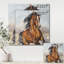 Portrait d'un cheval dans la course - peinture sur toile-60160487-60160486