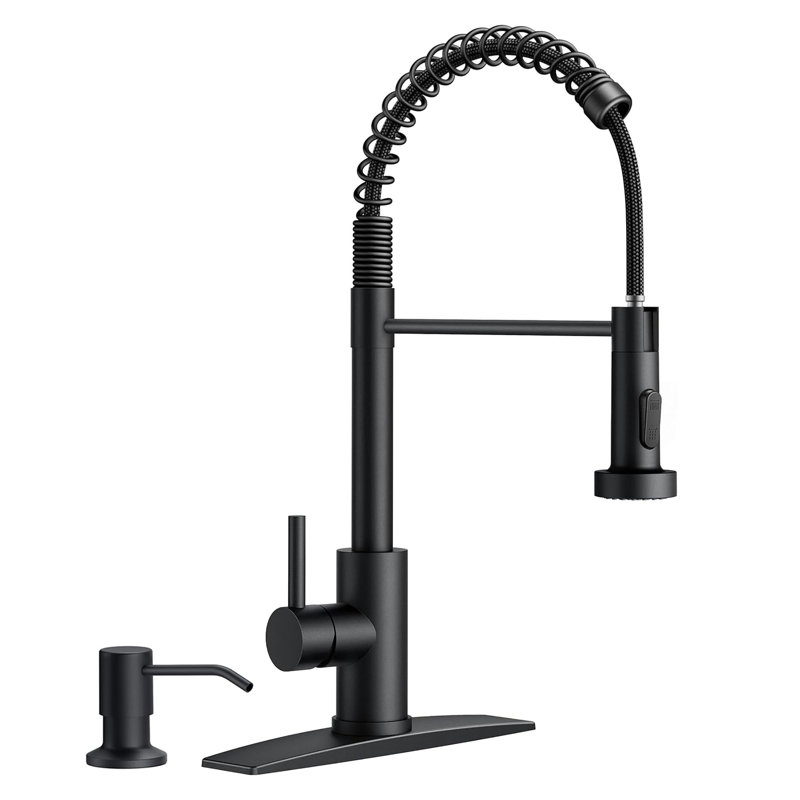 Matte Black Stainless Steel Pull Down Kitchen Faucet