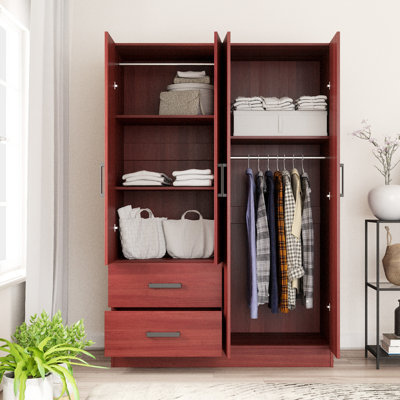 Apollonios Solum 47"Wide Armoire Wardrobe Closet For Hanging With 2 Drawers & Shelves