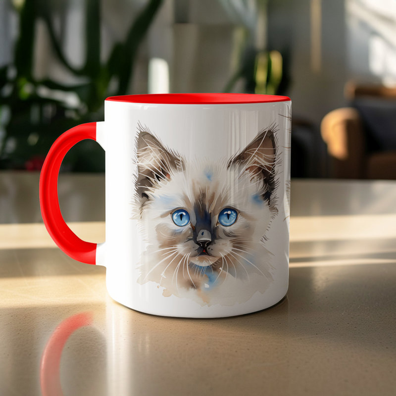 Ceramic Coffee Mug, Red, 3