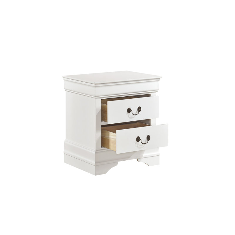 Ensemble de chambre à coucher avec lit-bateau Arryanna 3 pièces: lit, commode, miroir, Blanc, Lit simple