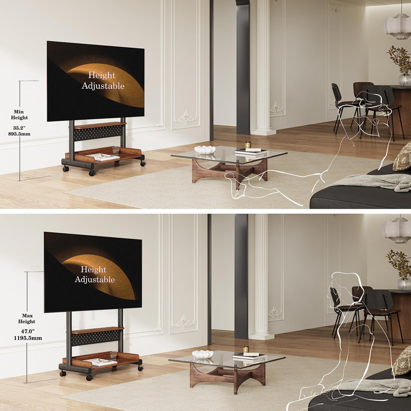 Unfinished TV Stand for TVs up to 85", Brown