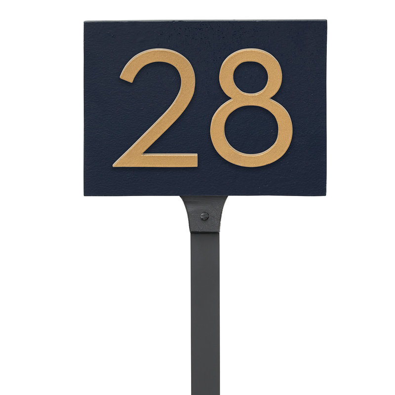 Rectangle Lawn Insert, Navy, Gold, Yes