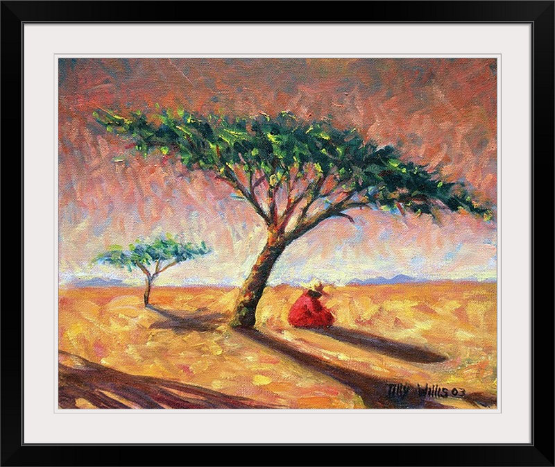 «Driston African Af après-midi» par Tilly Willis, reproduction d'art, H 20 po x l 23 po x P 1 po, Cadre noir