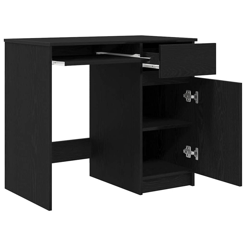 Desk Sonoma 86X49x76 Cm Engineered Wood, Black Oak