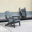 Chaise Adirondack pliante en PEHD avec porte-gobelet double - Chaise Adirondack en composite avec texture bois -, gris-2007778502