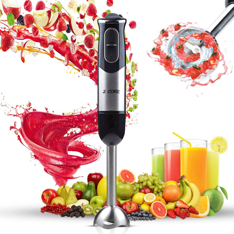 Ovente Electric Immersion Hand Blender 300 Watt 2 Mixing Speed with  Stainless Steel Blades, Powerful 