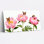 Ensemble de 1 tableau sur toile tendue représentant des pivoines avec des papillons et des abeilles