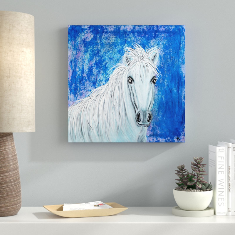 «Curly’s Blue» par France Gilbert - reproduction d'art sur toile, H 18 po x l 18 po x P 1,5 po
