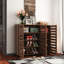 Étagère à chaussures fonctionnelle avec portes à persiennes et construction pour garde-robe moderne à 5 compartiments-116751559