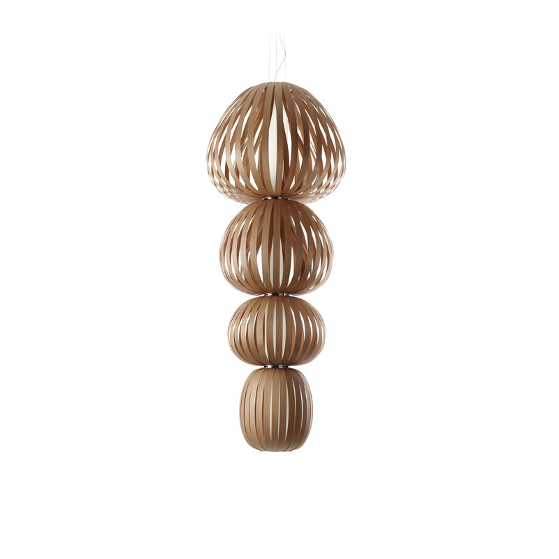 Totem 1 - Light LED Pendant, Natural Cherry, 2700K LED, 90.9" H x 33.9" W x 33.9" D