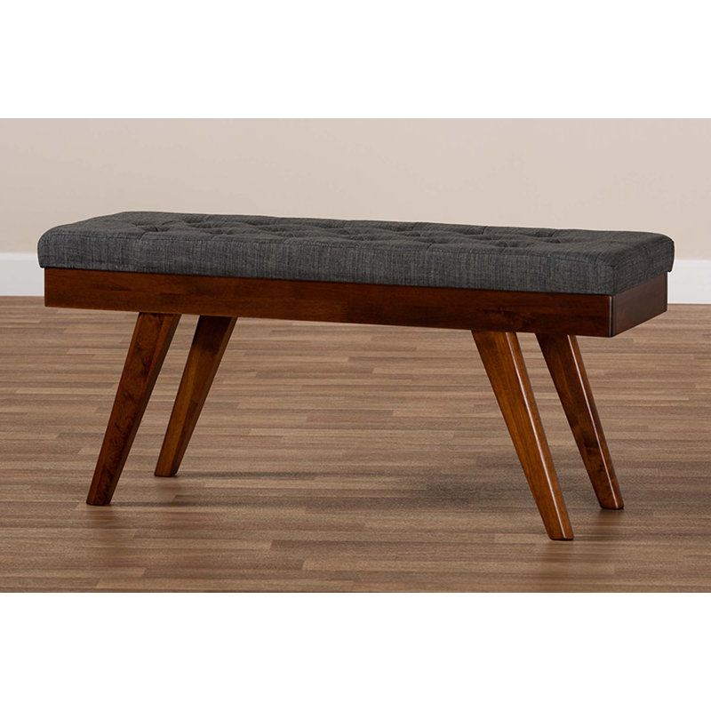 Polyester Upholstered Bench, Dark Gray