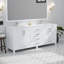Meuble-lavabo double blanc 80 po X P 22 po D, dessus en quartz blanc et ensemble de robinet-871989732-871989733