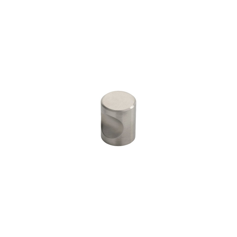 Stainless Steel Cylindrical Knob, Satin Stainless Steel, 2cm