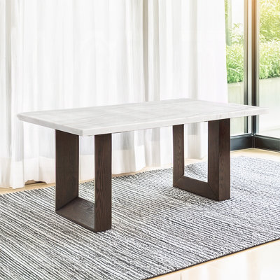 Table de salle à manger Edwyn avec plateau en marbre
