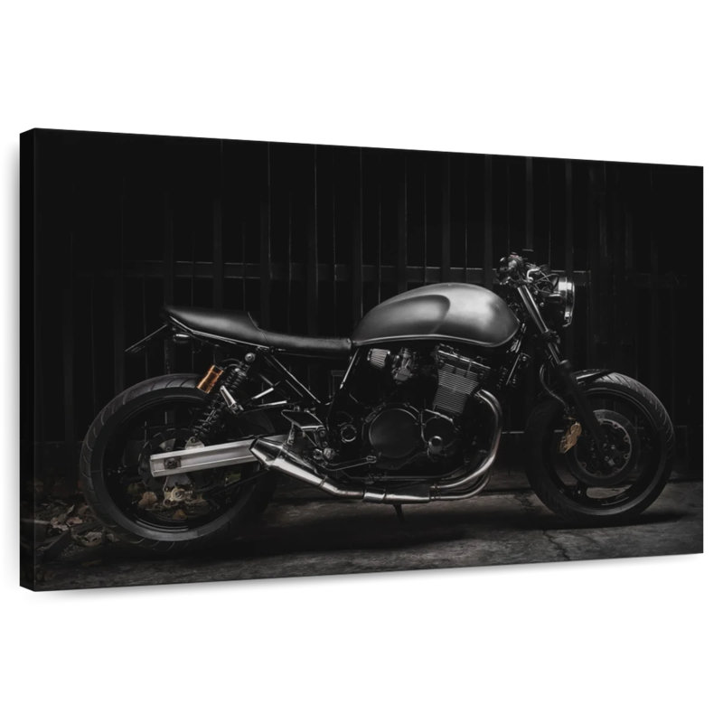 Mehar Matte Black Motorcycle, 8" H x 12" W