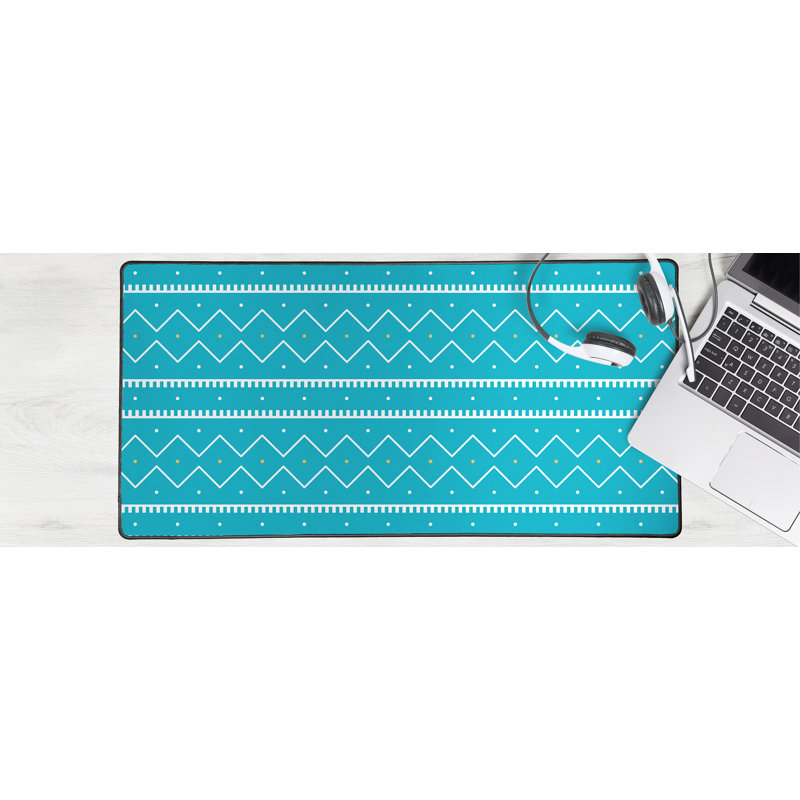 Grand tapis de bureau 31,5 po x 15,75 po Leann, Turquoise