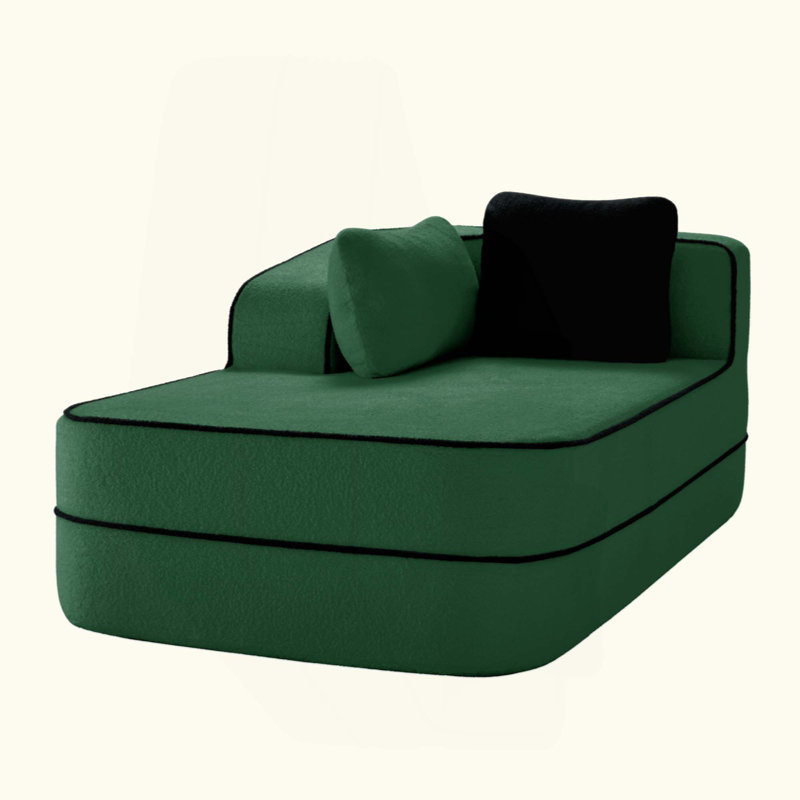 Canapé de gauche avec tissu Teddy, Vert