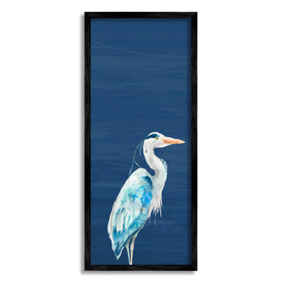 Oiseau de mer aigrette sur fond bleu océan profond par Patti Mann - Peinture