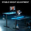 LED Electric Standing Sitting Desk, Gaming Desk with Built-In Socket & USB Port, Computer Table with Monitor Stand, 3 Memory Functions, Gaming Table Black-1395328915