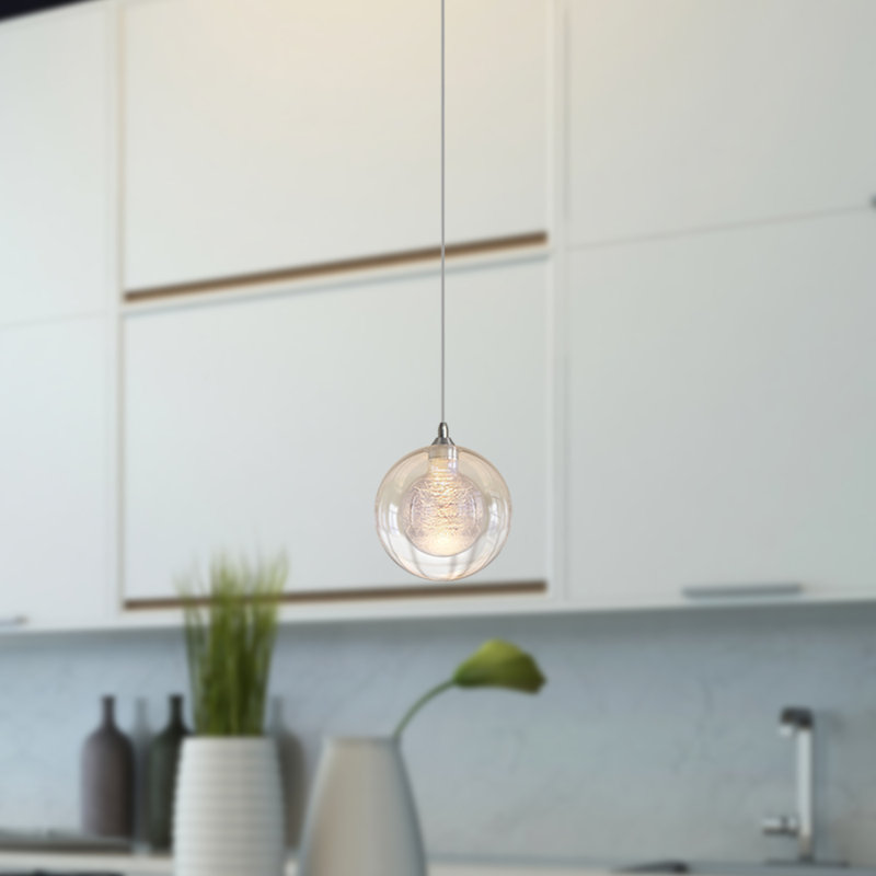 Riverdale 1-Light LED Single Pendant, Chrome