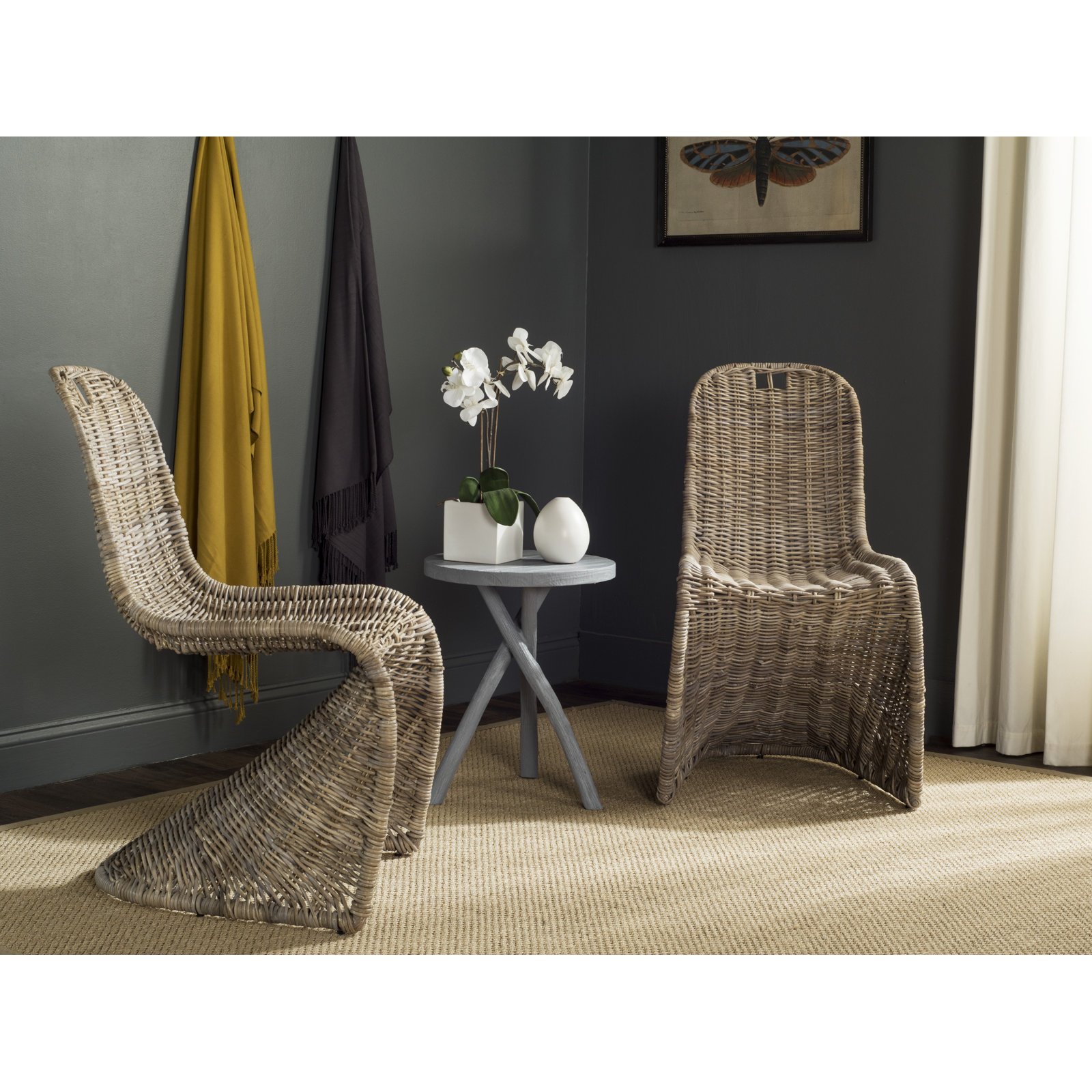 Celeste Outdoor Wicker Dining Chair, Gray