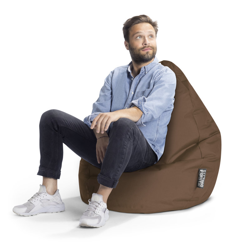 Brava Standard Bean Bag Chair & Lounger, Brown 100% Polyester