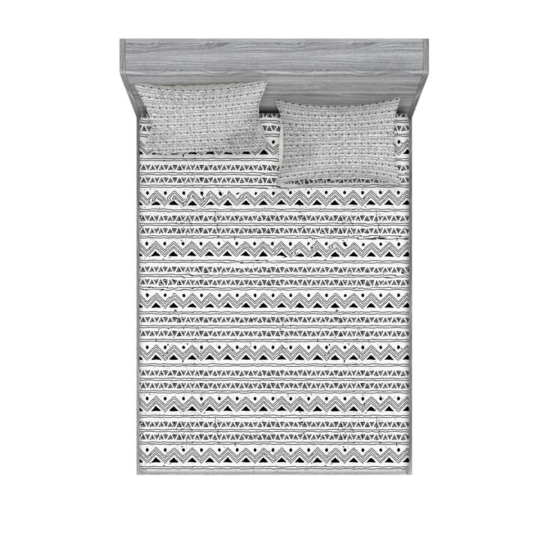 Microfiber Ikat Sheet Set, Full/Double Sheet Set with Fitted Sheet