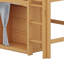 Lit mezzanine moderne avec garde-robe fermée, armoires de rangement et éclairage à DEL intégré-857500547