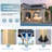 Solid Wood Patio Gazebo With Privacy Curtains And Netting, Patio Cedar Wood Gazebo Galvanized Steel Hardtop Heavy Duty Frame For Garden, Lawn, Poolside, Backyard Deck-117258748