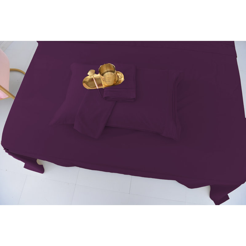 1800 Thread Count Rayon from Bamboo Sheet Set, Twin, Purple