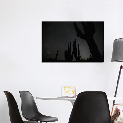 Cardon Cacti By Night With Stars, El Vizcaino Biosphere Reserve, Mexico by Cyril Ruoso - Wrapped Canvas Print