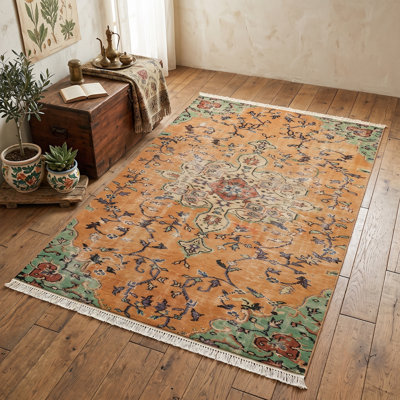 Tapis orange brûlé Overdyed