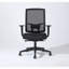 Chaise de bureau ergonomique en maille à dossier haut en polyester de couleur noire avec accoudoirs Complus