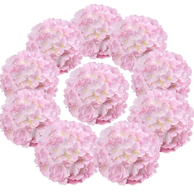 Têtes d'hortensias en soie avec têtes de fleurs artificielles pour la décoration de mariage, paquet de 10