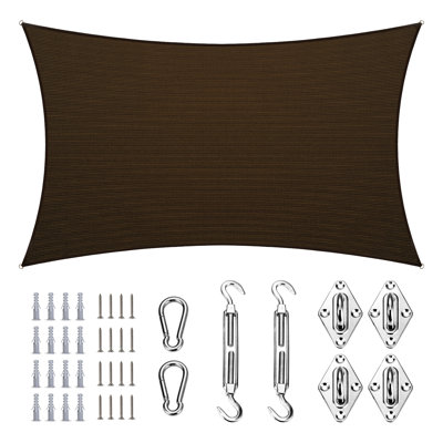 Amgo Rectangle Sun Shade Sail with Hardware Kit