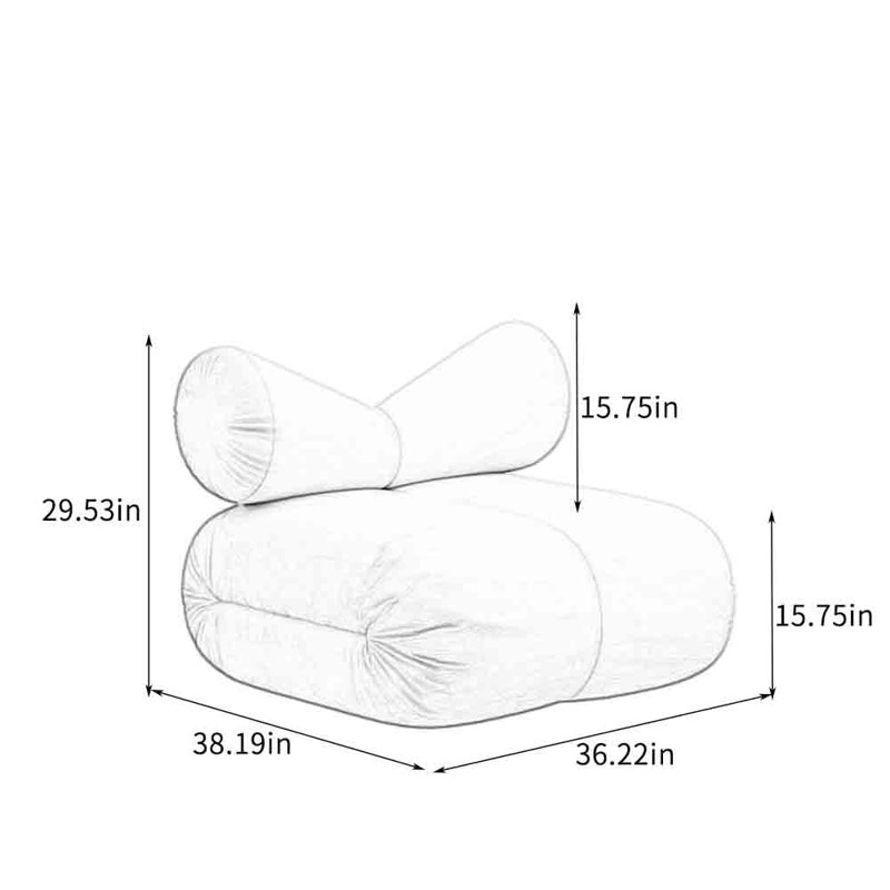 Chaise de loisir simple à motif crème avec nœud., Beige