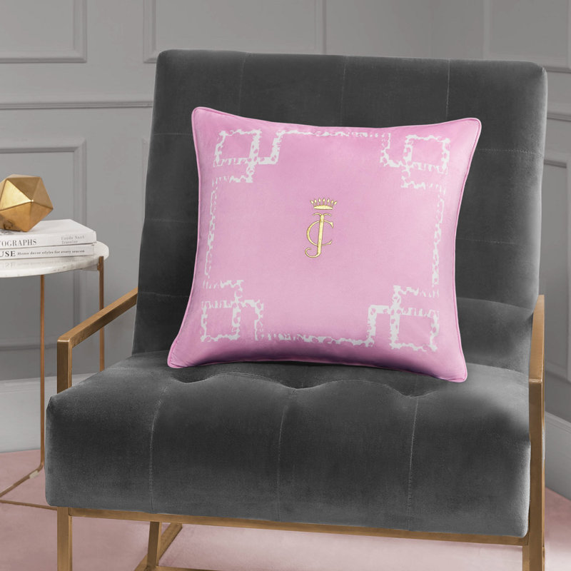 Juicy Couture Velvet Lattice Pillow, Lilac Sachet