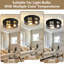 Plafonnier encastré industriel 3 lumières - Plafonnier en métal noir mat pour le couloir et le salon (12,6 po)-38456637