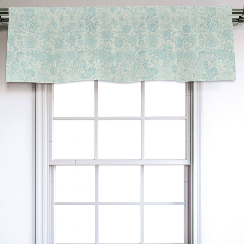 Sateen Floral Ruffled Window Valance