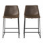 Tabouret de comptoir de style rétro brun de 24 pouces (ensemble de 2)
