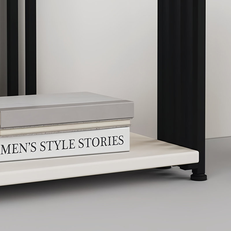 Une bibliothèque attrayante et tendance, 70.8"H x 39.3"W x 11.8"D, Black/White