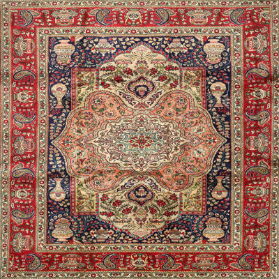 Tapis traditionnel rouge / brun