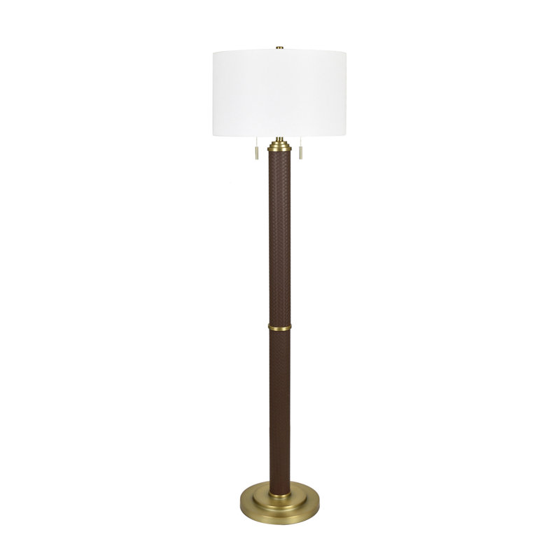 Lampe sur pied 67,5 "en métal avec abat-jour blanc