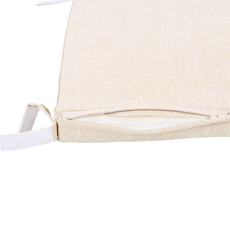 Chaise d'extérieur pour 2 personnes en bois avec dossier en corde, coussin imperméable, structure blanche, support de poids de 400 lb, fixation du coussin lavable à la machine, conception ergonomique confortable, s'adapte au balcon