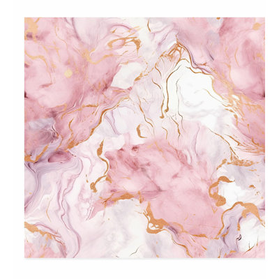 Abstrait, reproduction d'art moderne sans cadre, géode de marbre rose III